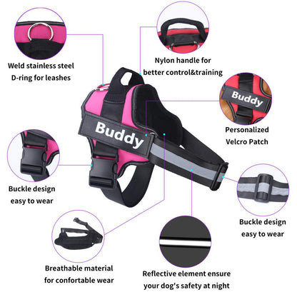 Reflective, Dog Harness with Name Patch