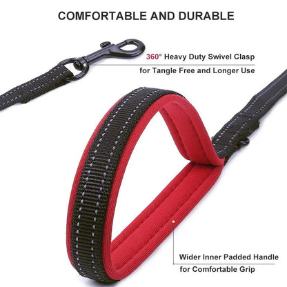 Reflective, Padded ,Two Handle Dog Leash