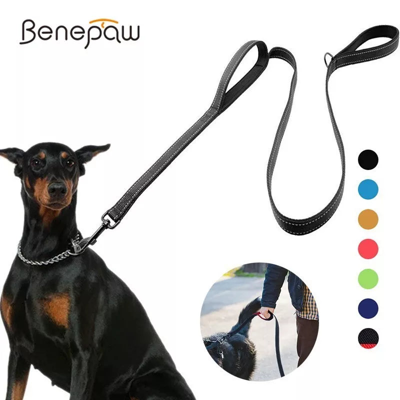 Reflective, Padded ,Two Handle Dog Leash