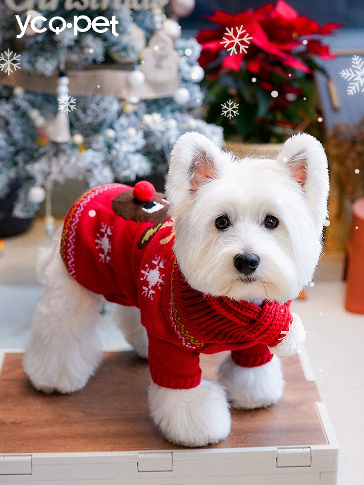 Knitted Small Dog Christmas  Sweater