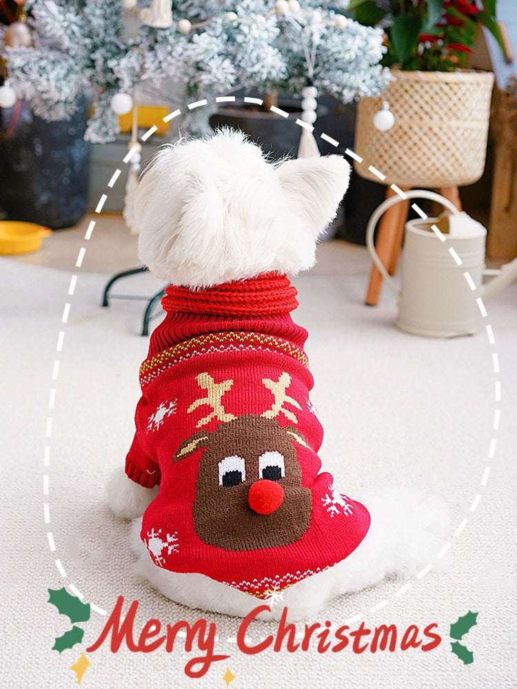 Knitted Small Dog Christmas  Sweater