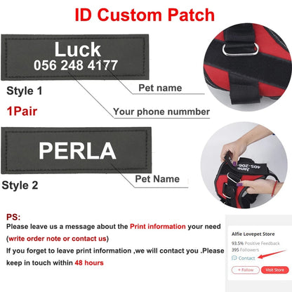 Reflective, Dog Harness with Name Patch