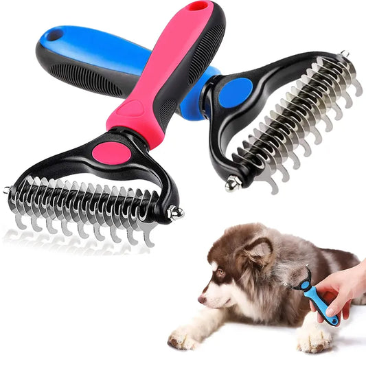 Professional Pet Shedding Brush and Fur Knot Cutter