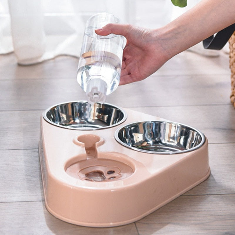 Dog/Cat Feeder, Stainless Steel Bowls