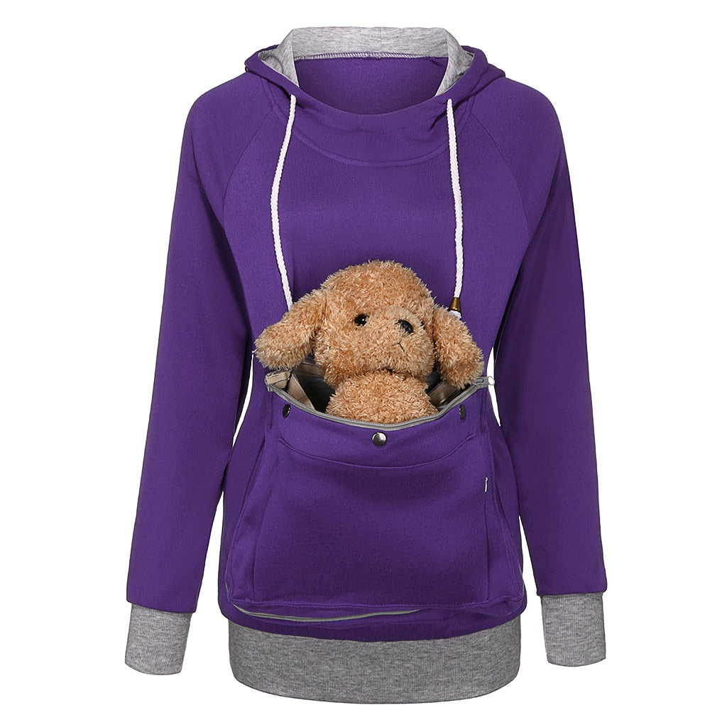 Women's Hoodie with Kangaroo Pouch for Pet