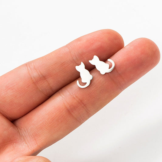 Cute kitten ear studs