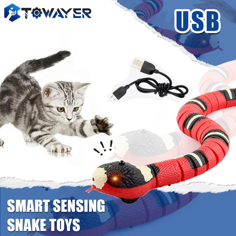 Interactive Smart Sensing Snake Cat Toy